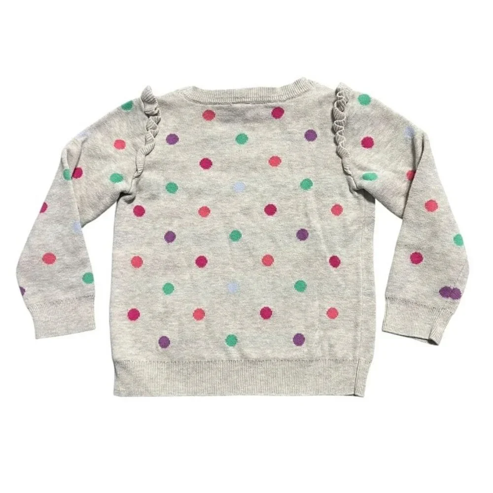 Baby Gap 3Y Colorful Polkadots & Ruffles Sweater